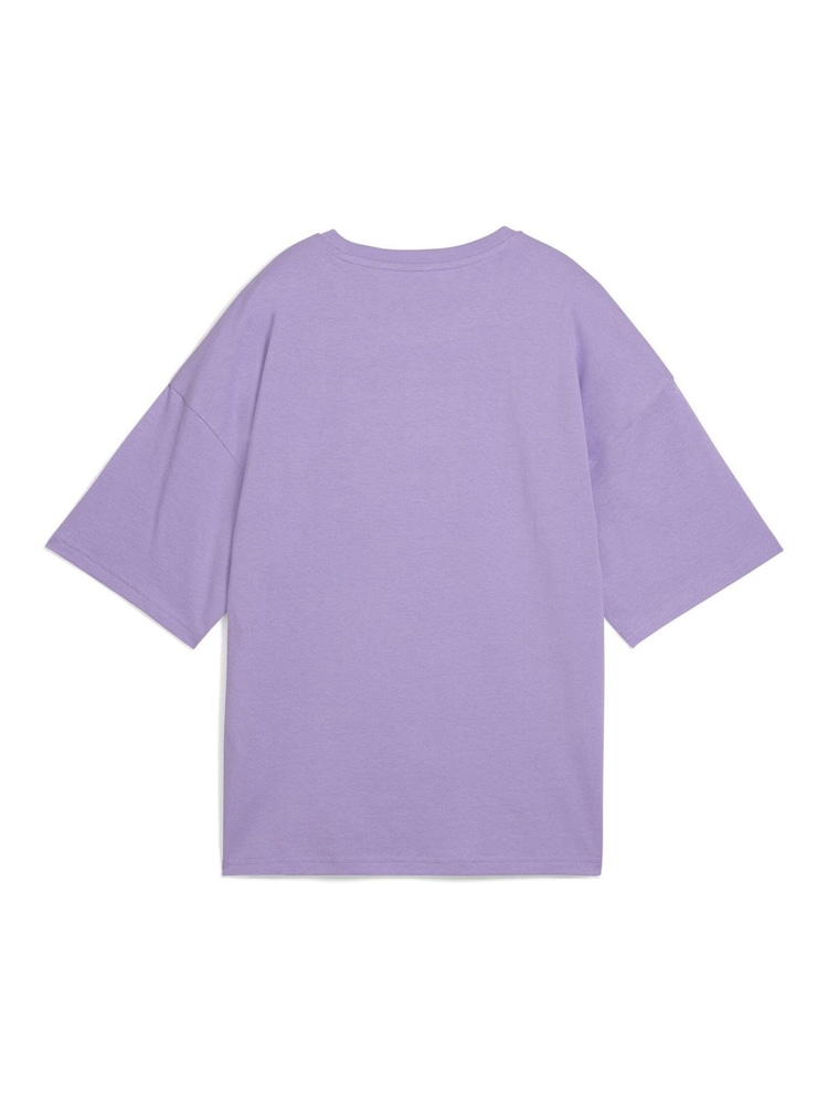 Puma Purple Womens Oversized Wardrobe Essentials T-Shirt - Image 2 of 2