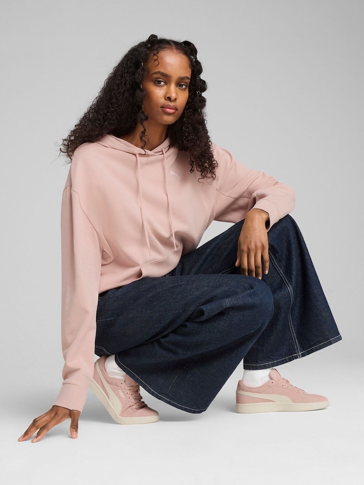 Puma Pink Womens Her Relaxed Hoodie - Image 1 of 4 Puma Pink Womens Her Relaxed Hoodie - Image 1 of 4