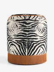 Rockett St George Zebra Woven Black & Cream Munro Swivel Chair - Image 5 of 9