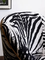 Rockett St George Zebra Woven Black & Cream Munro Swivel Chair - Image 7 of 9