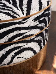 Rockett St George Zebra Woven Black & Cream Munro Swivel Chair - Image 8 of 9