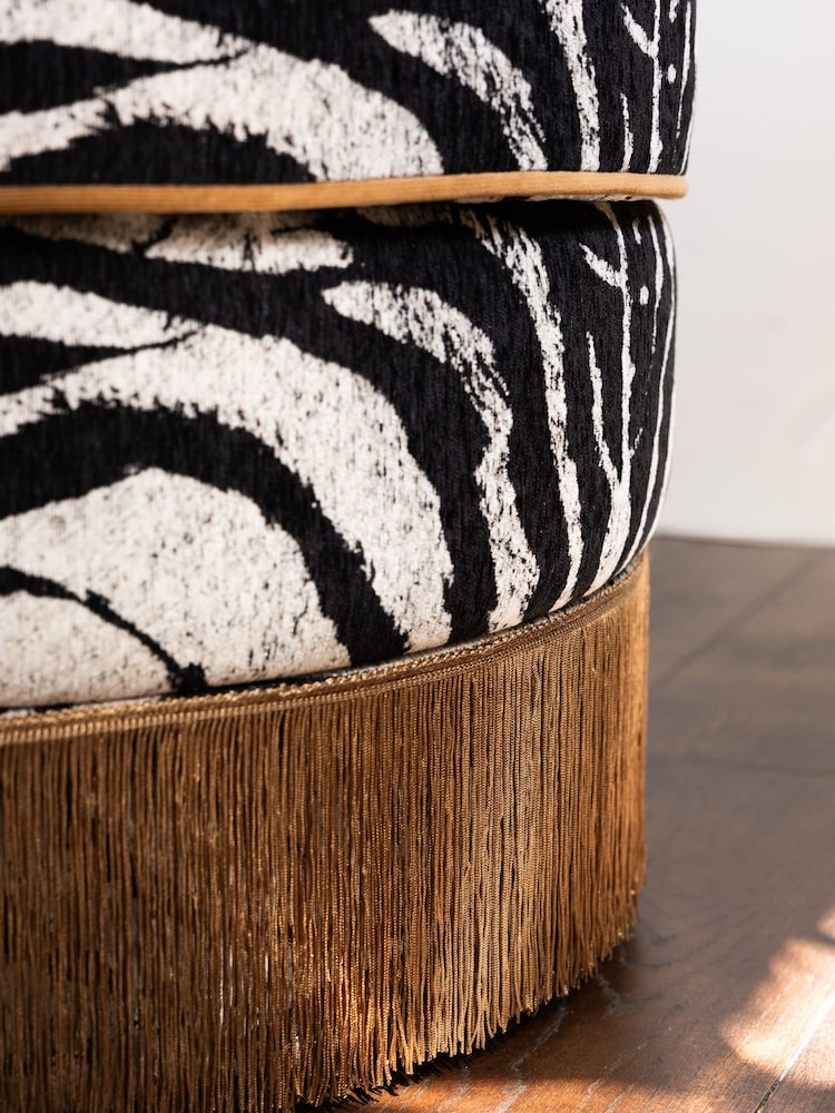 Rockett St George Zebra Woven Black & Cream Munro Swivel Chair - Image 9 of 9 Rockett St George Zebra Woven Black & Cream Munro Swivel Chair - Image 9 of 9