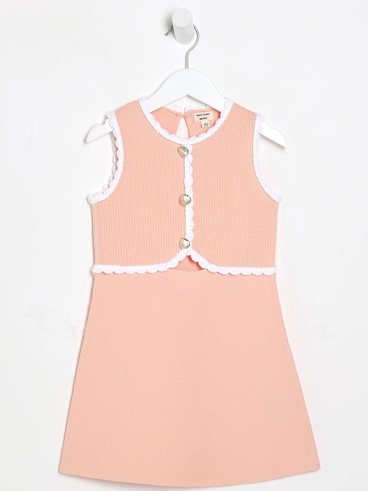 River Island Orange Girls Cut Out Shell Dress - Image 1 of 4