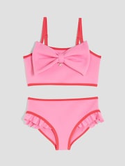 River Island Pink Girls Mono 3D Bow Bikini - Image 1 of 4