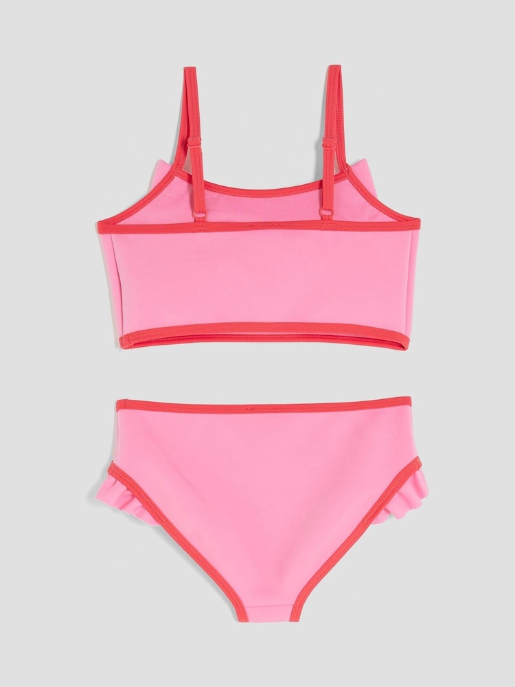 River Island Pink Girls Mono 3D Bow Bikini - Image 2 of 4