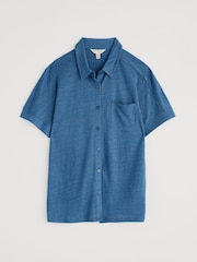 Seasalt Cornwall Blue Parsley Fern Linen 100% Linen Jersey Shirt - Image 4 of 5