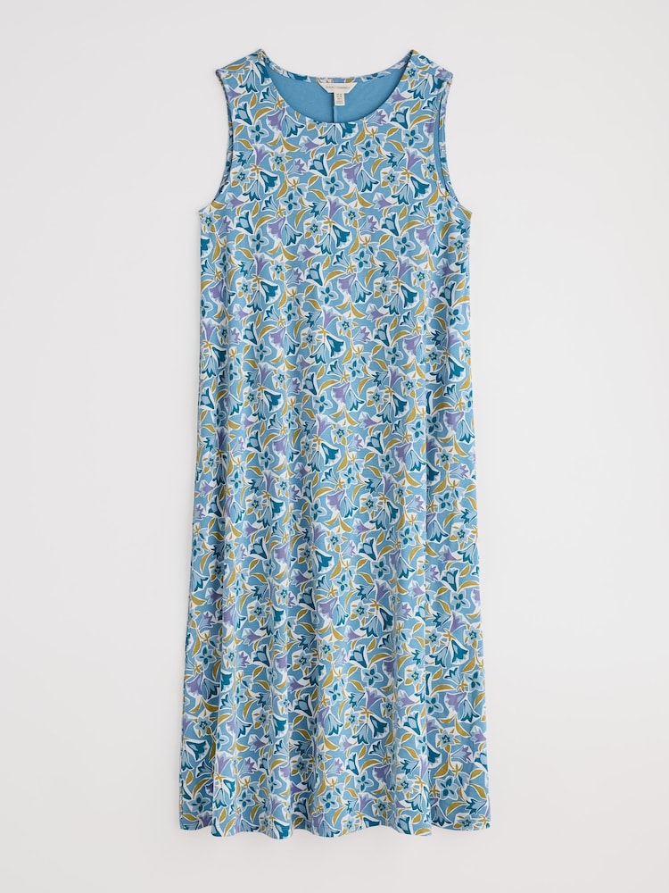 Seasalt Cornwall Blue Tall Sweet Violet Jersey Midi Dress - Image 5 of 5