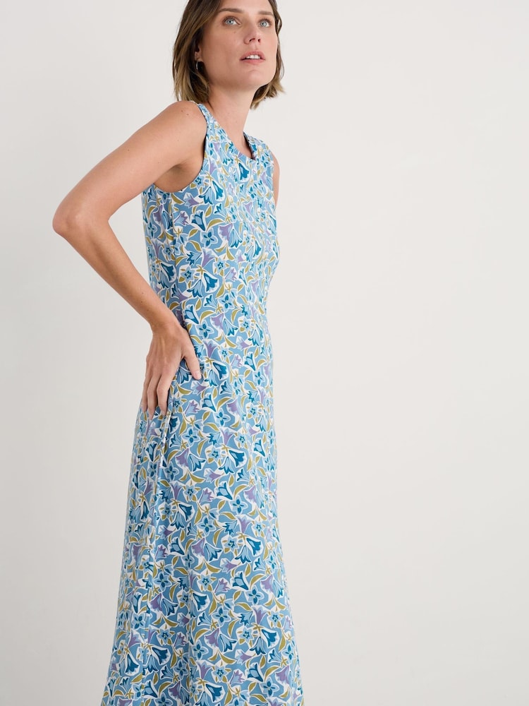Seasalt Cornwall Blue Petite Sweet Violet Jersey Midi Dress - Image 1 of 5