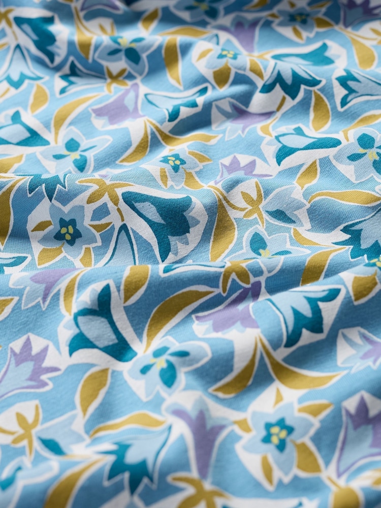 Seasalt Cornwall Blue Petite Sweet Violet Jersey Midi Dress - Image 2 of 5