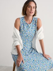 Seasalt Cornwall Blue Petite Sweet Violet Jersey Midi Dress - Image 3 of 5