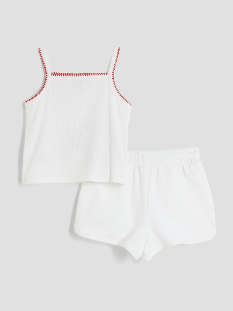 River Island White Girls Sequin Crab Top Runner Set - Image 2 of 5