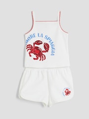 River Island White Girls Sequin Crab Top Runner Set - Image 3 of 5