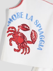 River Island White Girls Sequin Crab Top Runner Set - Image 4 of 5