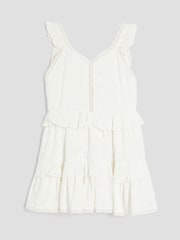 River Island Cream Girls Tiered Broderie Dress - Image 1 of 3