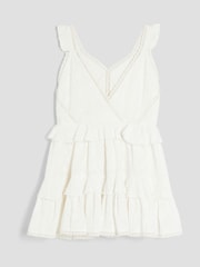 River Island Cream Girls Tiered Broderie Dress - Image 2 of 3