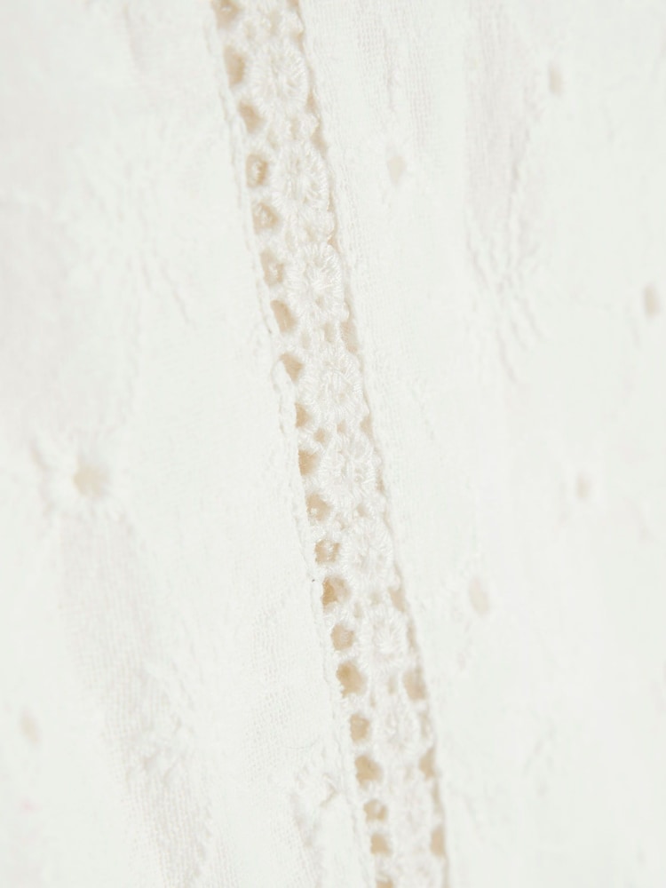 River Island Cream Girls Tiered Broderie Dress - Image 3 of 3