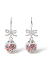 Aela Silver Tone Christmas Shaker Bauble Drop Earrings - Image 1 of 3