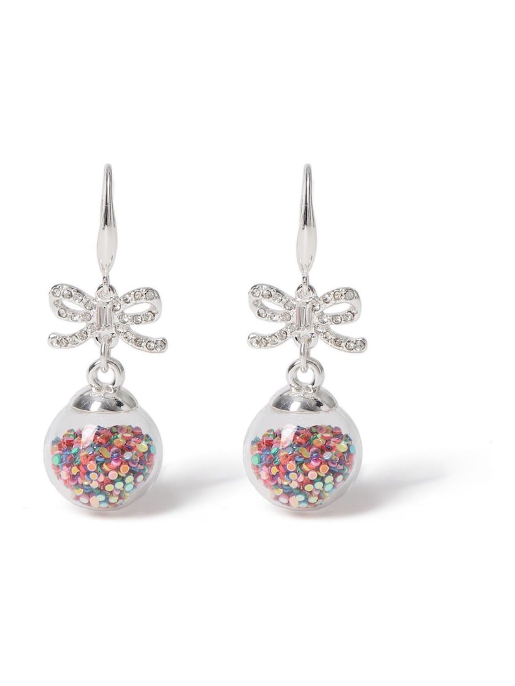 Aela Silver Tone Christmas Shaker Bauble Drop Earrings - Image 1 of 3