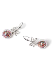 Aela Silver Tone Christmas Shaker Bauble Drop Earrings - Image 2 of 3