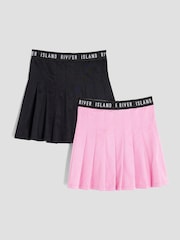 River Island Pink Girls Pleated Waist Band Skirts 2 Pack - Image 2 of 4
