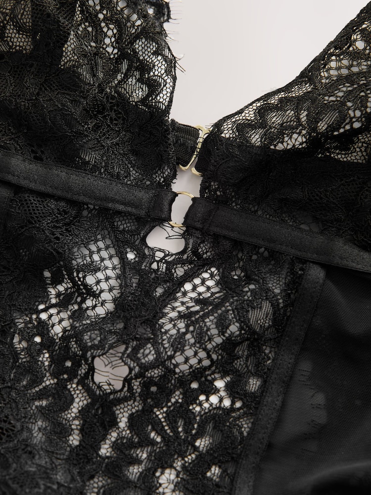 Black Glamour Crotchless Bodysuit - Image 2 of 4 Black Glamour Crotchless Bodysuit - Image 2 of 4