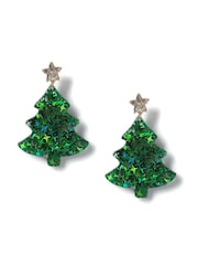 Aela Green Christmas Tree Drop Earrings - Image 1 of 2