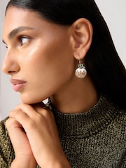 Aela Gold Tone Christmas Pudding Drop Earrings - Image 3 of 3