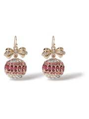 Aela Pink Christmas Bauble Drop Earrings - Image 1 of 2