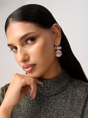Aela Pink Christmas Bauble Drop Earrings - Image 2 of 2