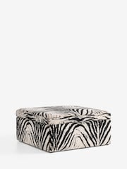 Rockett St George Zebra Woven Black & Cream Sedona Storage Ottoman - Image 10 of 11