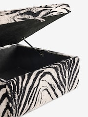 Rockett St George Zebra Woven Black & Cream Sedona Storage Ottoman - Image 11 of 11