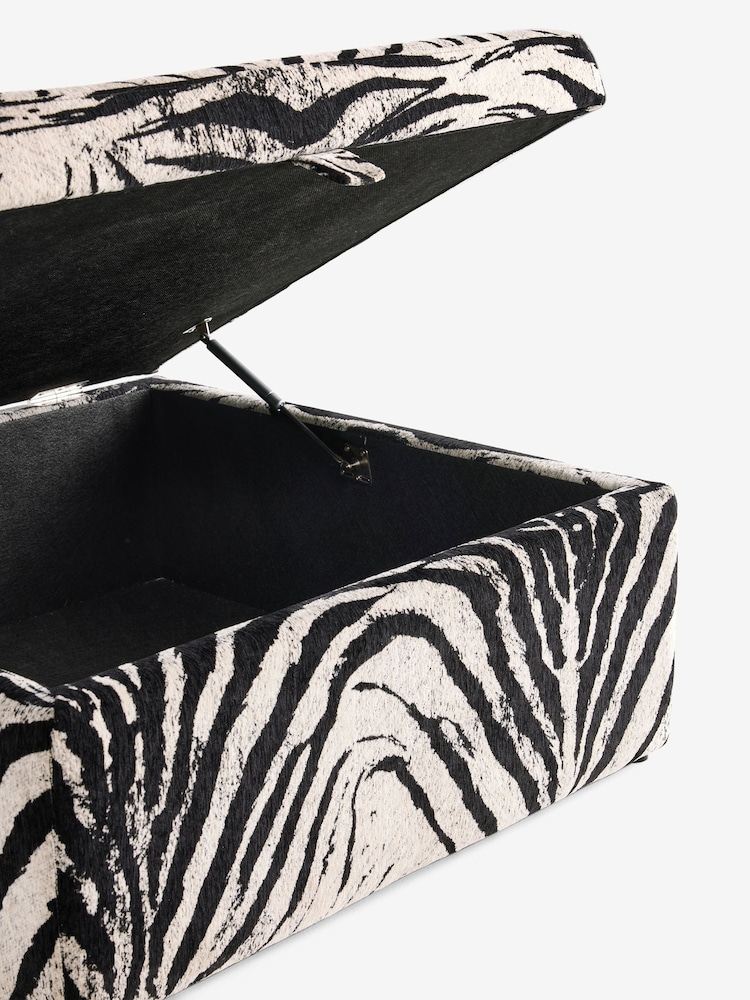 Rockett St George Zebra Woven Black & Cream Sedona Storage Ottoman - Image 11 of 11 Rockett St George Zebra Woven Black & Cream Sedona Storage Ottoman - Image 11 of 11