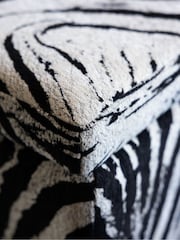 Rockett St George Zebra Woven Black & Cream Sedona Storage Ottoman - Image 4 of 11