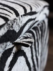 Rockett St George Zebra Woven Black & Cream Sedona Storage Ottoman - Image 5 of 11