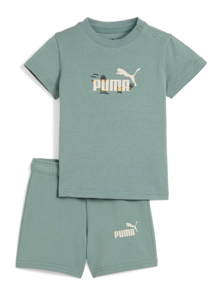 Puma Green Minicats Sandy Adventures Toddler Top and Shorts Set - Image 1 of 2