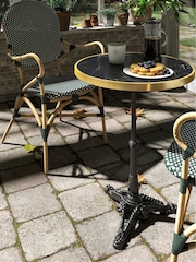 La Redoute Intérieurs Black Bistro Cast Iron & Marble Garden Table - Image 1 of 3