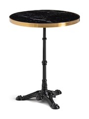 La Redoute Intérieurs Black Bistro Cast Iron & Marble Garden Table - Image 2 of 3