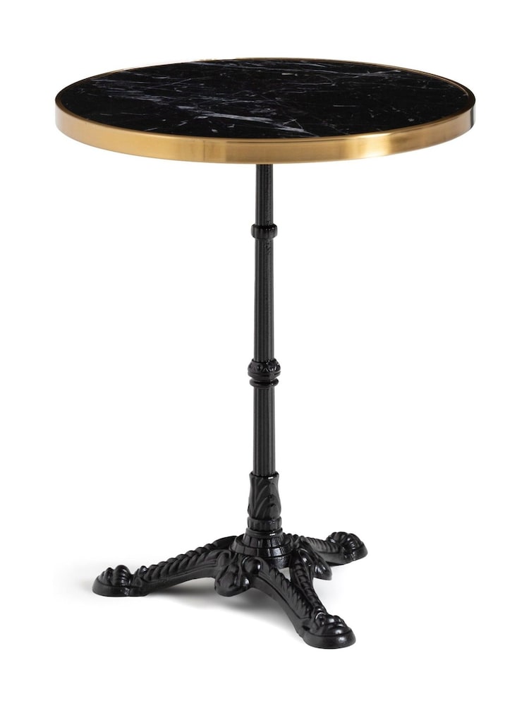 La Redoute Intérieurs Black Bistro Cast Iron & Marble Garden Table - Image 2 of 3
