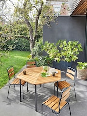La Redoute Intérieurs Set of 2 Acacia Black Juragley Garden Chairs - Image 1 of 4