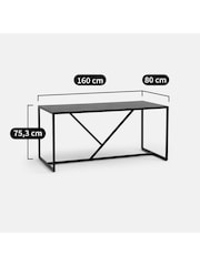 La Redoute Intérieurs Black Abby Aluminium Rectangular Garden Table - Image 4 of 6