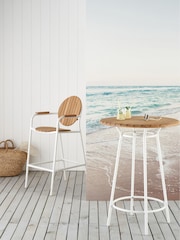 La Redoute Intérieurs White Natural Chassagne Teak & Aluminium Garden Bar Table - Image 1 of 5
