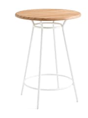 La Redoute Intérieurs White Natural Chassagne Teak & Aluminium Garden Bar Table - Image 2 of 5