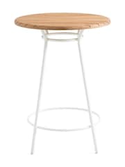 La Redoute Intérieurs White Natural Chassagne Teak & Aluminium Garden Bar Table - Image 3 of 5