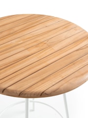 La Redoute Intérieurs White Natural Chassagne Teak & Aluminium Garden Bar Table - Image 4 of 5