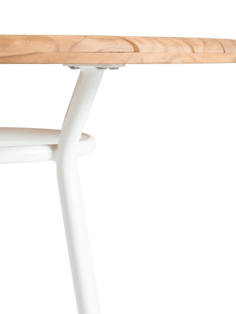 La Redoute Intérieurs White Natural Chassagne Teak & Aluminium Garden Bar Table - Image 5 of 5