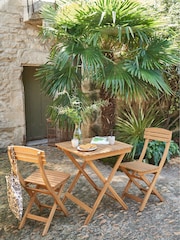 La Redoute Intérieurs Acacia Garden Foldable Acacia Dining Set 3 Piece - Image 1 of 4