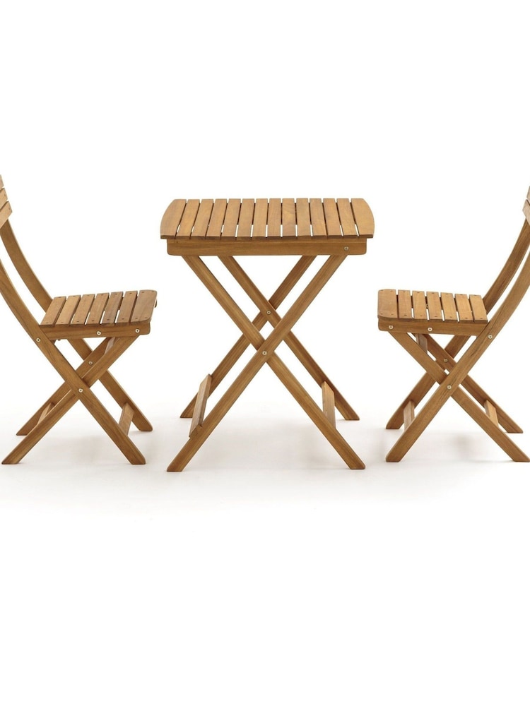 La Redoute Intérieurs Acacia Garden Foldable Acacia Dining Set 3 Piece - Image 2 of 4