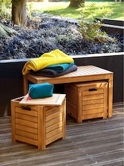 La Redoute Intérieurs Acacia Garden Bench and Storage Chest Set - Image 1 of 6