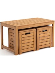 La Redoute Intérieurs Acacia Garden Bench and Storage Chest Set - Image 2 of 6