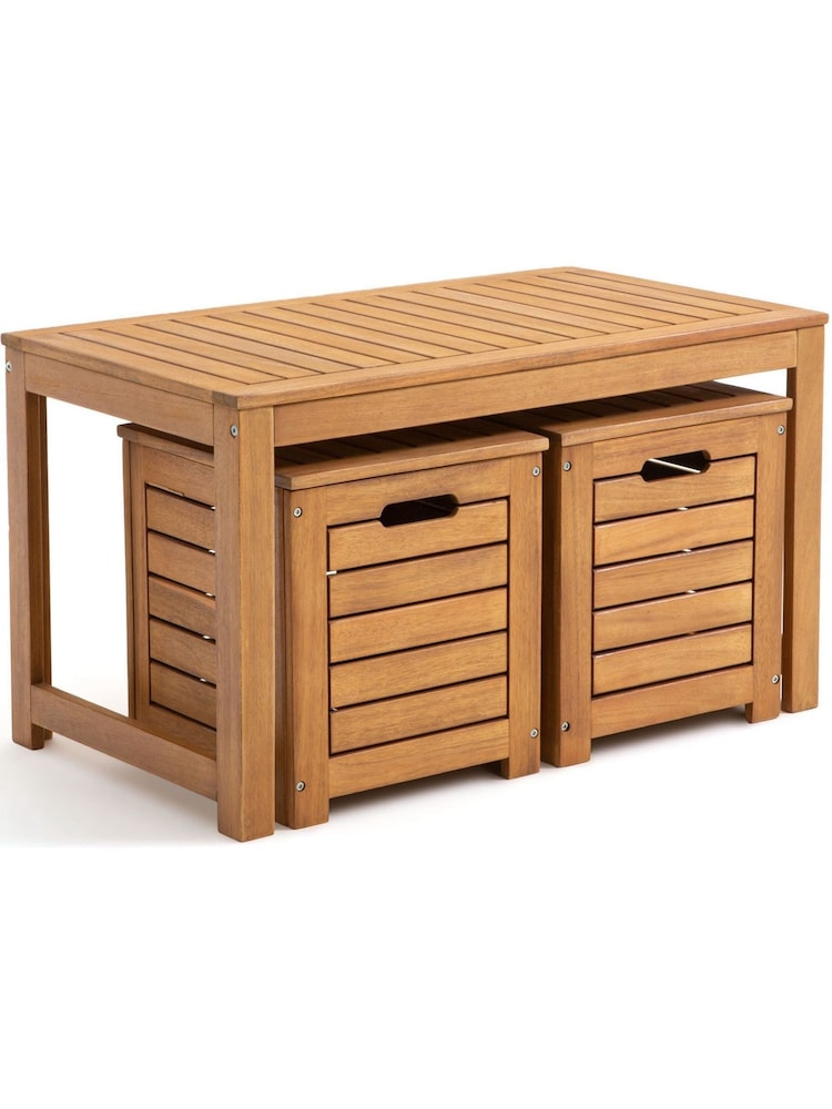 La Redoute Intérieurs Acacia Garden Bench and Storage Chest Set - Image 2 of 6
